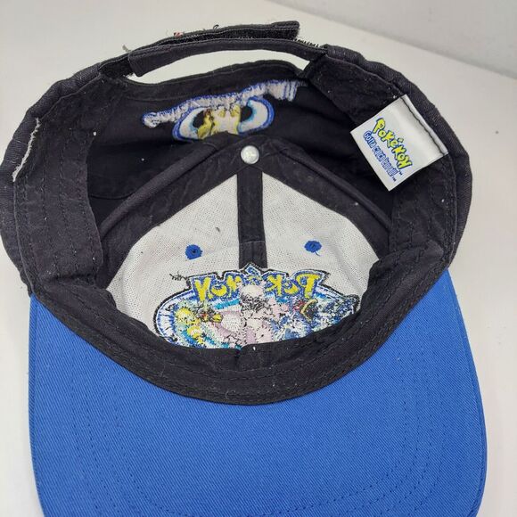 Rare Vintage Pokemon Hat 00's  Mewtwo Pikachu Youth Cap Strapback Blue/Black - Picture 7 of 10